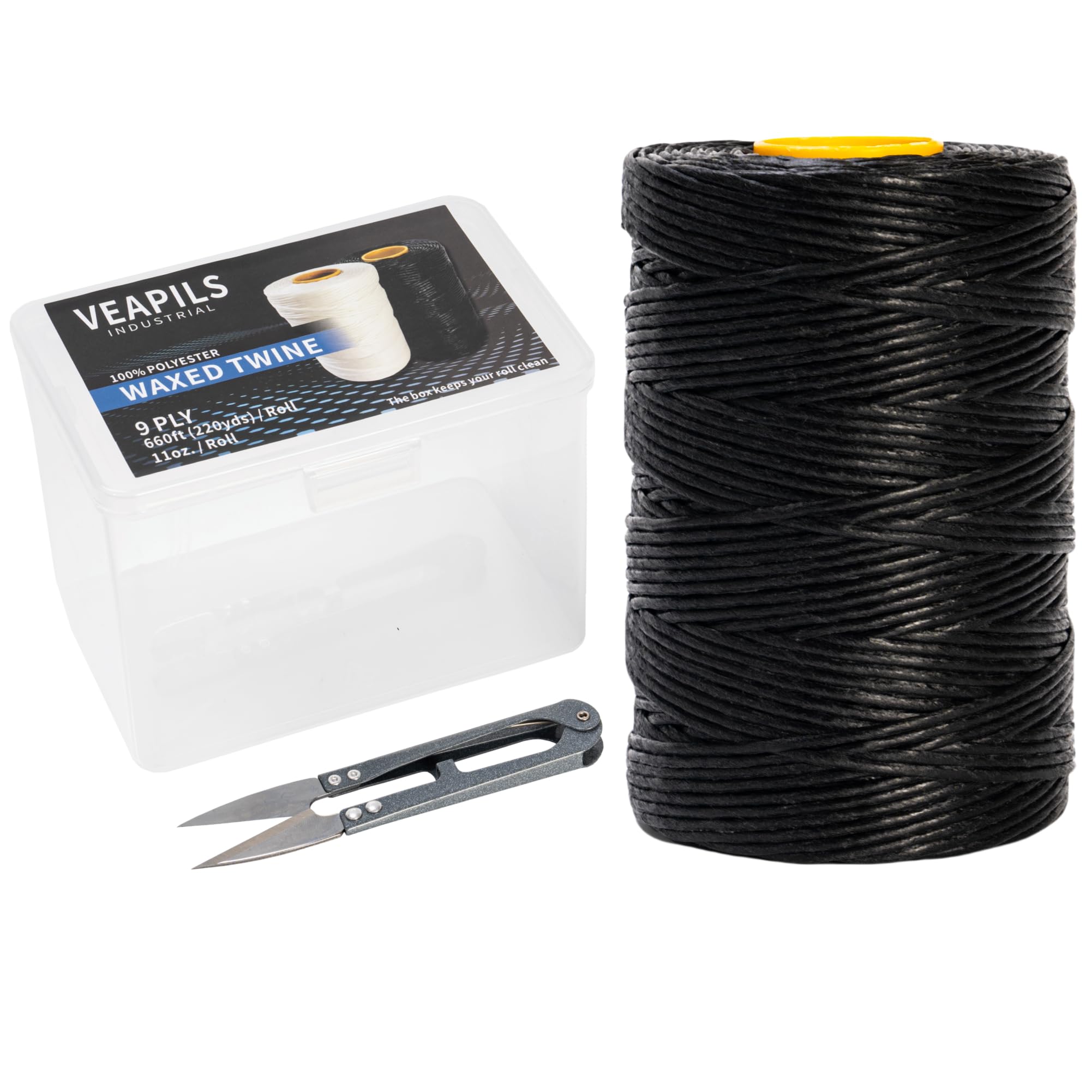 Amazon.com: 9-Ply Black String Waxed Twine, 660 Feet per Roll